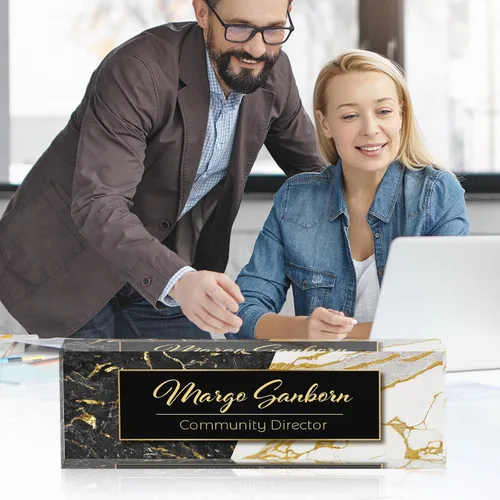 Miniatura 3 de Placa de nombre personalizada para escritorio, regalos personalizados de agradecimiento a los empleados, placa de nombre de escritorio de acrílico