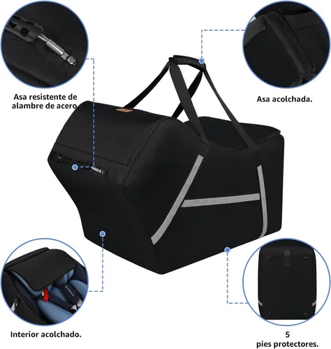 Miniatura 2 de Bolsa de viaje para asiento de automóvil infantil para avión, compatible con todos los asientos y bases de automóvil Nuna Pipa, Chicco KeyFit 30
