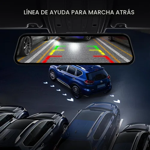 Miniatura 5 de Veement Cámara de espejo retrovisor 4K, cámara de tablero de espejo 4K de 10 pulgadas con cámara de respaldo de 1080P, cámara de tablero frontal