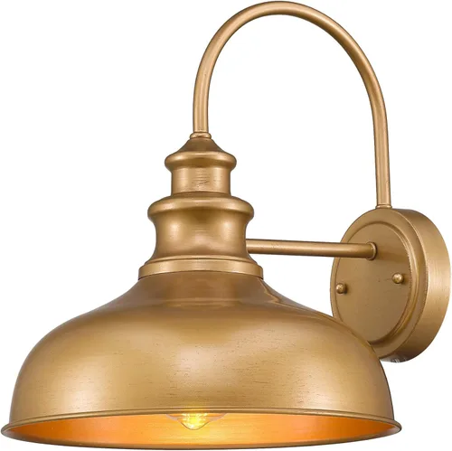 zeyu Iluminación Moderna de Granero, Luminaria de Granero de 11 Pulgadas para Interiores con Acabado Dorado Pintado a Mano, 02A390 AG