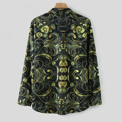 Miniatura 5 de ZDFER 2022 Nuevas camisas para hombre, camisas casuales de talla grande, camisas de manga larga con botones, camisas coloridas con cuello hawaiano