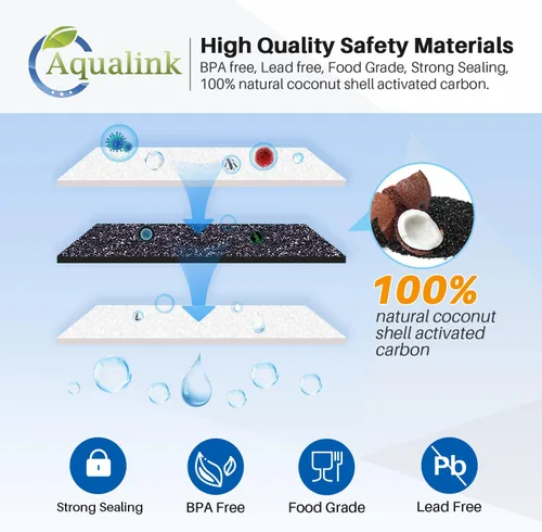 Miniatura 5 de AQUALINK PP10BB-CC Reemplazo del filtro de agua de carbón activado por sedimentos de 5 micrones, 10 x 4.5 pulgadas, para GE FXHTC, GXWH40L, GXWH35F