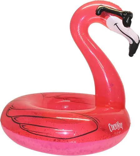 Miniatura 3 de Flotador de piscina de flamenco con sombras de coco al aire libre – Anillo inflable para piscina – Tubo de descanso duradero de larga duración