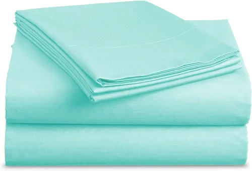 Miniatura 8 de LaxLinen Sábanas Aqua Solid Full, 1 sábana bajera de bolsillo extra profundo para colchones de 18 a 24 pulgadas, calidad egipcia elástica, 600 hilos