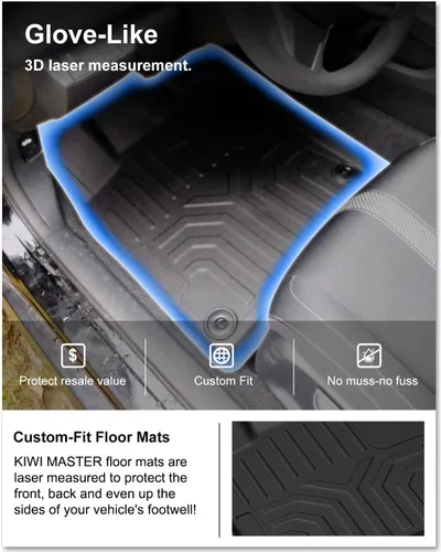 Miniatura 2 de KIWI MASTER Alfombrillas para Honda Civic 2016-2021, ajuste personalizado para todo tipo de clima, revestimientos de suelo de TPE resistentes, 2