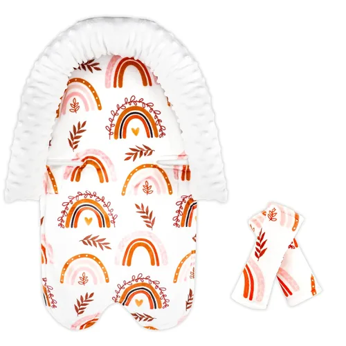 Miniatura 13 de Pea Pod Reposacabezas para Asiento de Coche para Bebés y Recién Nacidos con Fundas para Correas Ultra Suave de Tela de Minky con Puntos para Asiento