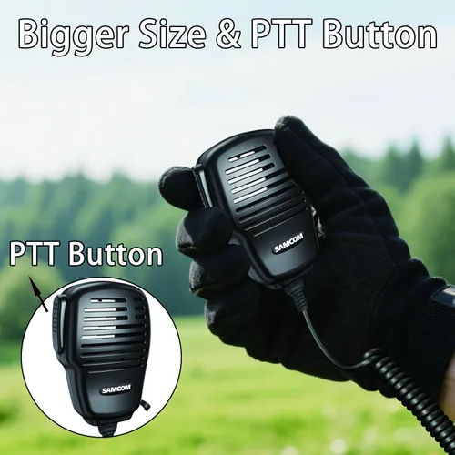 Miniatura 3 de SAMCOM Micrófono portátil altavoz pesado SCSP05 Micrófono de radio IP67 impermeable Micrófono de altavoz 2 pines con conector de auriculares