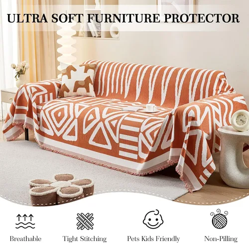 Miniatura 5 de LiveGo 【Liquidación】 Funda de sofá para perro, funda de felpilla antibolitas para sofá de 2 cojines, funda protectora para muebles de mascotas