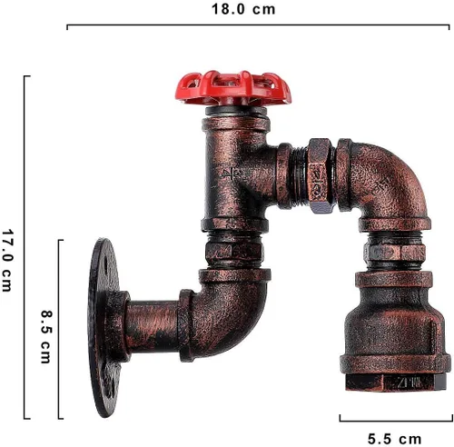 Miniatura 3 de Kawell Lámparas de pared vintage industriales retro lámpara de pared creativa tubo de agua lámpara de pared hierro arte E26 60W Max para dormitorio