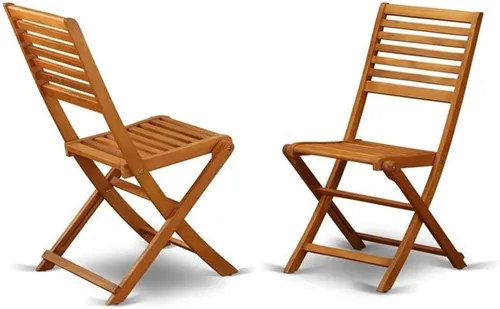 Miniatura 7 de East West Furniture BBSCANA Beasley - Sillas de comedor plegables para patio con reposabrazos, madera de acacia, juego de 2, aceite natural