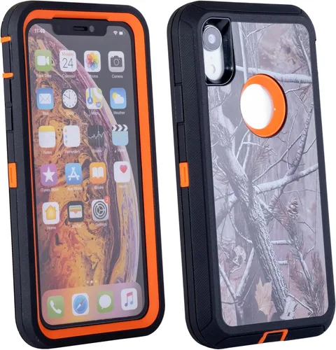 Miniatura 7 de Funda para iPhone XR (6.1 pulgadas) con 2 protectores de pantalla Resistente de cuerpo completo de grado militar protección contra caídas Funda
