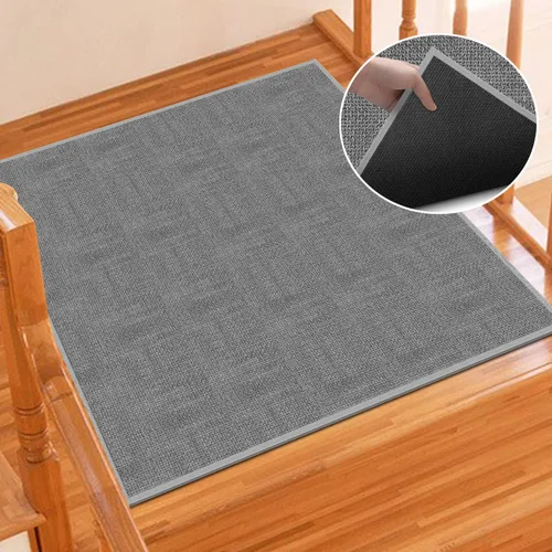 Miniatura 10 de GOYLSER Alfombras de Escalera de Yute Antideslizantes con Respaldo de Goma, 15 Piezas Tapetes Negros para Escaleras de Interiores, Almohadillas