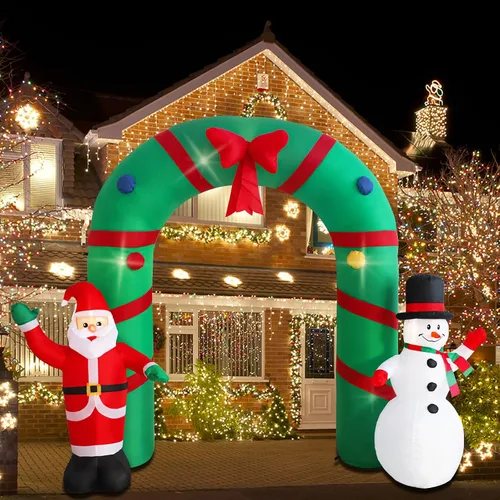 Miniatura 9 de Decoración inflable de Navidad de 7 pies para exteriores, enano con sombrero, decoración inflable de patio con luces LED integradas, adecuado