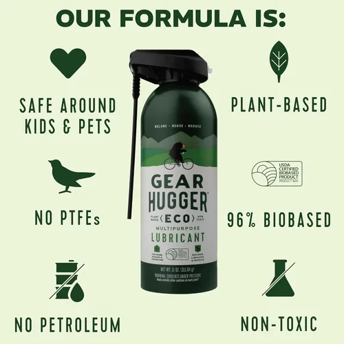 Miniatura 2 de Gear Hugger Lubricante Multiusos - Ecológico (11 oz, Paquete de 2), Removedor de Óxido - Spray Lubricante para Puerta de Garaje, Lubricante