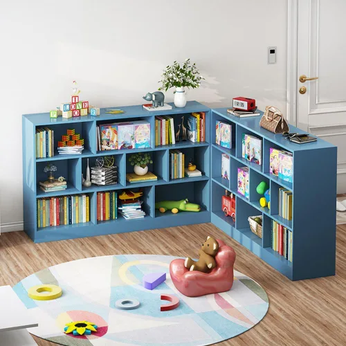 Miniatura 7 de IOTXY Estantería Baja con Estante Abierto - Gabinete Organizador de Exhibición de Pie de Madera de 3 Niveles con Base, Estantería Horizontal Corta