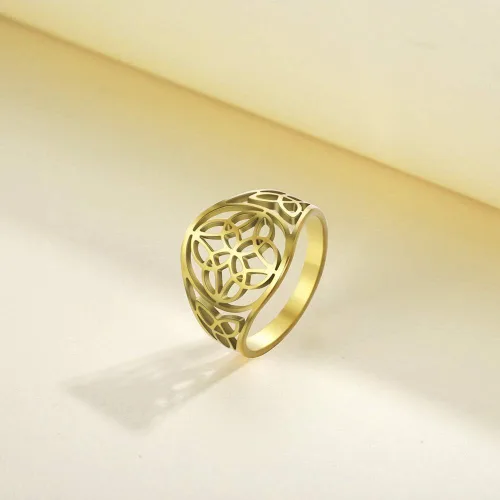 Miniatura 12 de TEAMER Anillo de nudo de brujas, amuleto celta de acero inoxidable, joyería vintage para mujer
