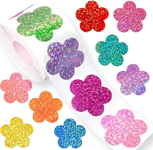 Miniatura 21 de 500 piezas de rollo de calcomanías lindas de patas de perro en glitter, etiquetas adhesivas de huellas de perro negro, etiquetas de vinilo