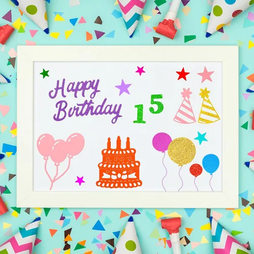 Miniatura 5 de 30 piezas troqueladas, troqueles de metal para cortar tartas de feliz cumpleaños, plantillas de pasteles para fiestas, tarjetas, globos, invitación