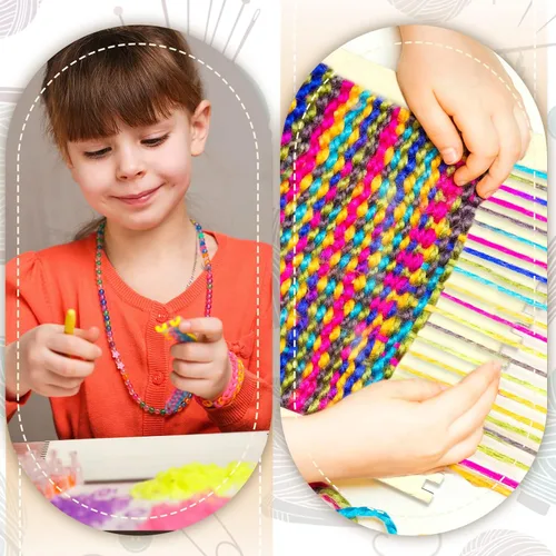 Miniatura 6 de Minatee 36 piezas de telar de madera para principiantes, cesta de tejido con muescas, herramientas de tejido para niños y adultos, manualidades