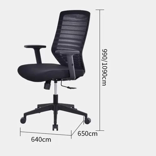 Miniatura 3 de Silla de trabajo de escritorio de computadora de malla con soporte lumbar de oficina ergonómica grande (azul)