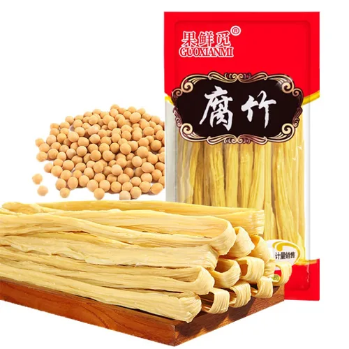JTEDZI Palitos de cuajada de frijoles secos, 17.63 oz (500 g) Palitos de Beancurd secos, , Yuba de piel de tofu seco asiático sin OMG, buena fuente