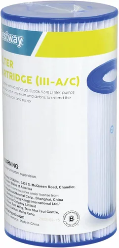 Miniatura 9 de Bestway - Cartucho de filtro de piscina tipo III A/C para bomba de 530 a 1500 GPH, cartucho de repuesto para filtro de papel para piscina sobre