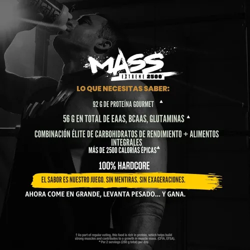 Miniatura 5 de Mutant Mass Extreme Gainer - Proteína de suero en polvo - Construye tamaño muscular y fuerza - Calorías limpias de alta densidad