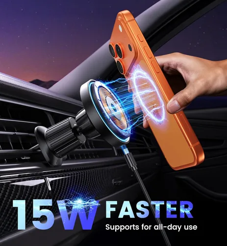 Miniatura 4 de Cargador de Soporte para Coche Mag-Safe 15W Cargador Inalámbrico Magnético para Coche para Accesorios de iPhone 17 Soporte Magnético para Teléfono