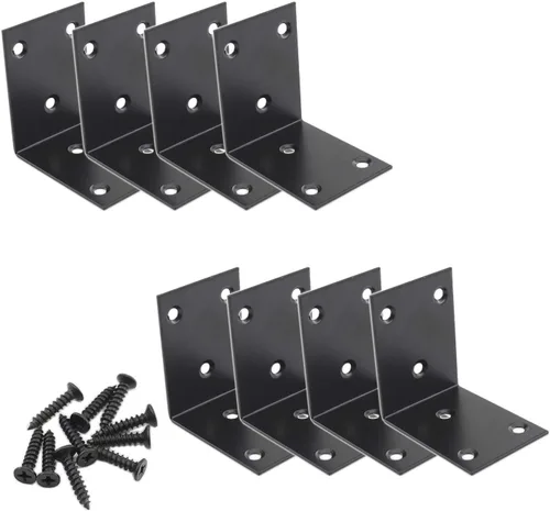 Miniatura 6 de Soporte de esquina de acero inoxidable resistente, soporte de estante en forma de L, soporte de esquina de 90 grados, articulación grande, ángulo