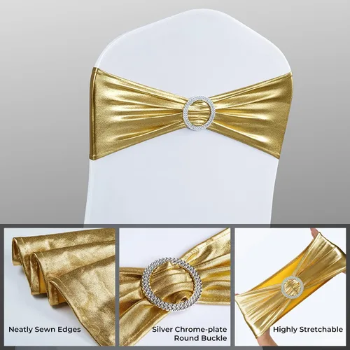 Miniatura 9 de Babenest Lazos de Spandex para Sillas 30 piezas Banda de Cubierta de Silla Elástica Premium con Deslizador de Hebilla Lazos Elásticos Universales
