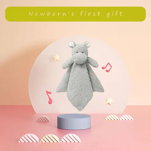 Miniatura 4 de Manta de seguridad suave de hipopótamo gris bebé, manta de felpa de personaje hipopótamo, regalo de baby shower/guardería, manta para acurrucarse