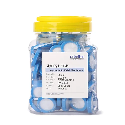 Miniatura 21 de Paquete de 100 Filtros de Jeringa PTFE para Laboratorio Filtros de Filtración Hidrofóbica Tamaño de Poro 0.22μm Diámetro 13mm No estéril Rojo