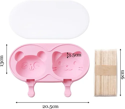 Miniatura 2 de Moldes para paletas de hielo, paquete de 6 moldes de helado de fácil liberación con tapas, divertidos moldes de silicona reutilizables de animales