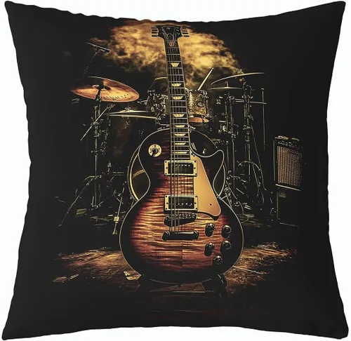 Miniatura 30 de Castle Fairy Cowboy Boots Throw Pillow Cover 16"x16" Bohemia Musical Guitar Pillowcase Western Rustic Cowgirl Reversible Print Cushion Cover Music