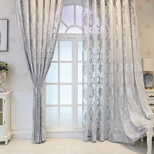 Miniatura 10 de VOGOL Cortinas traslúcidas de 84 pulgadas de largo, cortinas traslúcidas blancas con bordado floral europeo para sala de estar, comedor, bolsillo