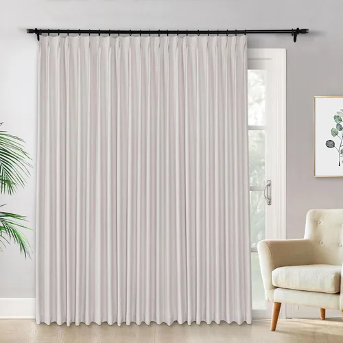 Miniatura 12 de Macochico Cortinas opacas de lino plisadas para oscurecer la habitación, panel con aislamiento térmico para dormitorio, sala de estar, sala
