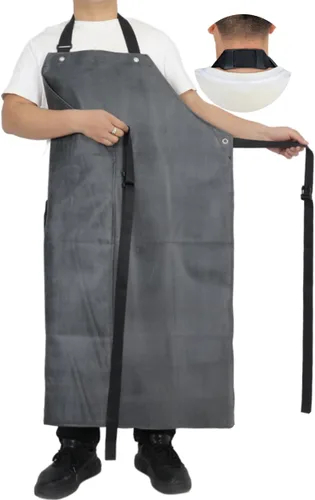 Miniatura 8 de Delantal de Goma Gruesa, Delantal Impermeable de Carnicero Resistente a Productos Químicos Ajustable Delantal de Trabajo