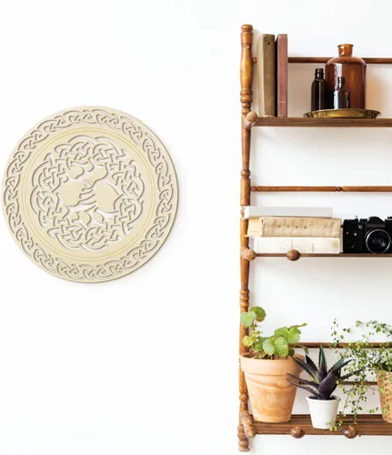Miniatura 7 de Árbol de la vida MFG de cuarto nivel de 12 pulgadas, arte de pared de madera celta antigua, símbolo de conexión física y espiritual, escultura