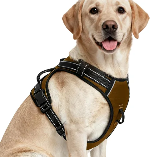 Miniatura 69 de Arnés para perro sin tirones, chaleco reflectante ajustable y acolchado para mascotas con asa de fácil control, fácil de llevar con nudo elegante