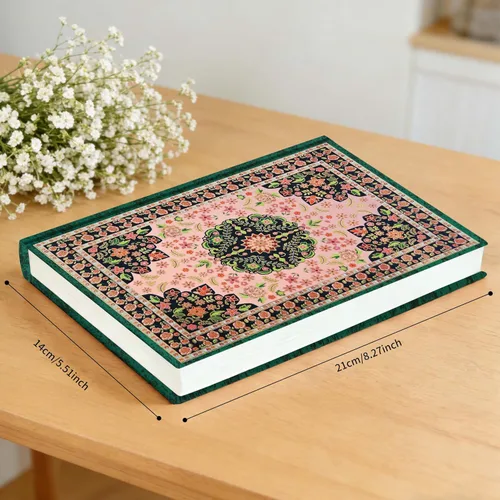 Miniatura 2 de Mlife Cuaderno grueso A5 en blanco, 288 páginas A5, papel liso de 4.23 oz/m², cuaderno de bocetos vintage de tapa dura con estampado floral dorado