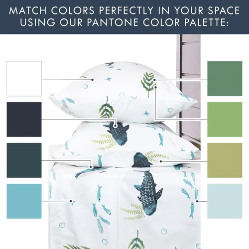 Miniatura 2 de Where The Polka Dots Roam Nautical Ocean - Juego de ropa de cama individual – Juego de cama de 3 piezas súper suave para niños con sábana bajera
