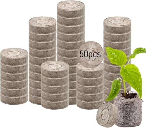 Miniatura 7 de Legigo 50 piezas de pellets de turba de 36 mm para inicio de semillas - Cápsulas de inicio de semillas comprimidas, pellets de inicio de semillas