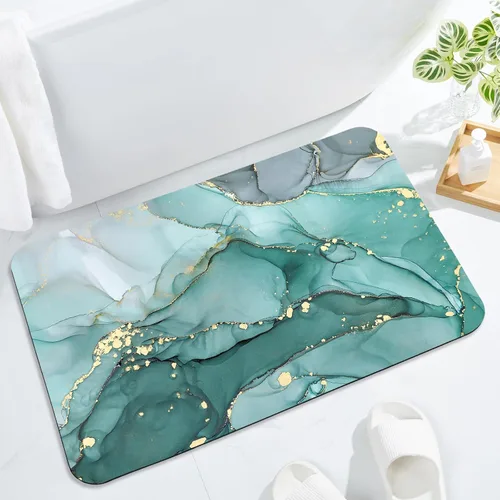 Miniatura 8 de Gibelle Alfombra de baño súper absorbente, de secado rápido, delgada, para debajo de la puerta, antideslizante, parte trasera de goma, para frente
