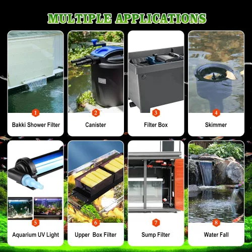 Miniatura 8 de NEZO Bomba de agua para acuario con controlador, sumergible y bomba de retorno de ahorro de energía en línea para acuario, tanque de peces de agua