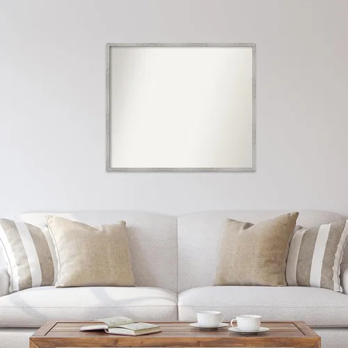 Miniatura 847 de Amanti Art Espejo de baño blanco para sobre el fregadero, 32 x 45 pulgadas, espejo de tocador rectangular blanco esbelto, marco de madera moderno