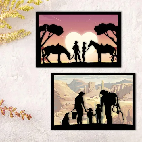 Miniatura 3 de Estivaux Troqueles de árboles de caballos para hacer tarjetas, juegos de troqueles de corte de vaquero, plantillas de troqueles familiares