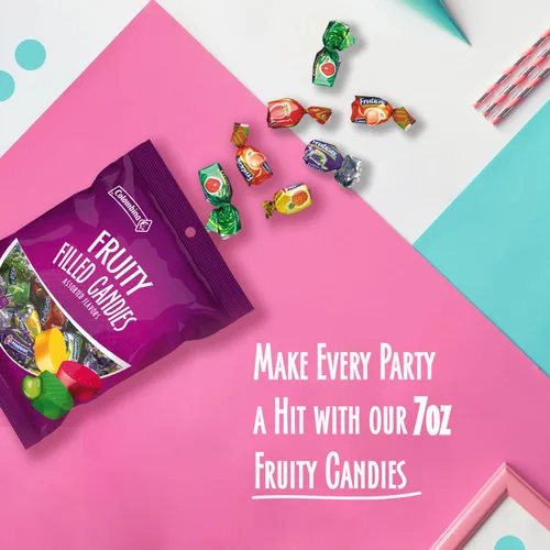 Miniatura 6 de Colombina Sweet Delights – Caramelos rellenos de frutas de 7 onzas – Cáscara dura y centro suave líquido – Piña, uva, manzana verde, fresa sabores