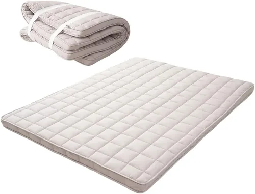 Miniatura 9 de EMOOR Colchón de futón japonés de triple pliegue Machi con protector de colchón S-Twin gris, fuelle plegable, almacenable, lavable, para dormir