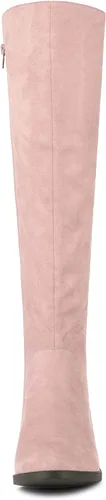 Miniatura 3 de Allegra K Botas altas hasta la rodilla con cremallera lateral para mujer