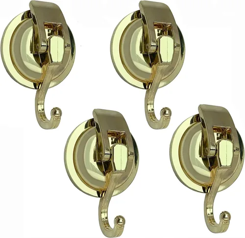 Miniatura 17 de Ganchos con ventosa, vidrio resistente, reutilizable, sin perforaciones, para bata de baño y guirnalda (plata, paquete de 4)
